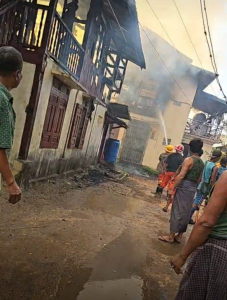 缅甸孟邦一村庄发生火灾，15间房被烧毁-千博