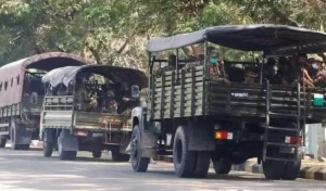 缅军约20多辆车开往缅北昔卜镇方向-千博