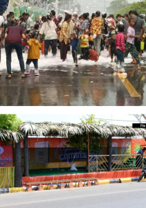 缅甸曼德勒泼水节庆典,已经批准搭建25个泼水台-千博